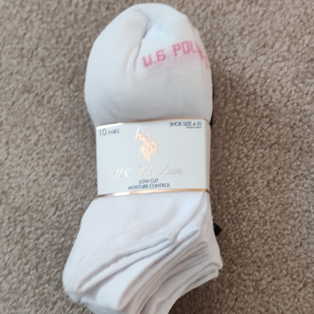 U.S. Polo Assn. White Athletic Socks - 10 Pack